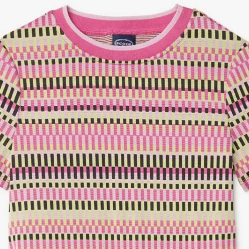 Scoop NYC Girls Multi Color Pixilated Stripe Fit n Flare Dress Large (10-12) NEW - Picture 6 of 6